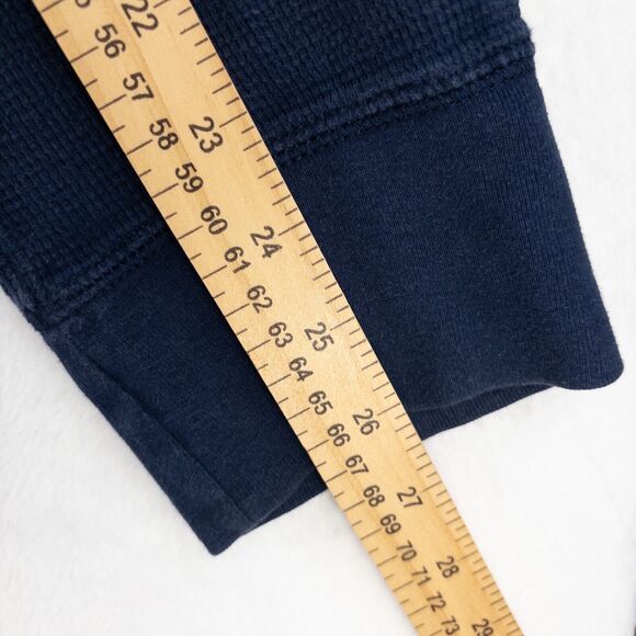 Timberland graphic Print Waffle Knit Thermal Long Sleeve Shirt Blue Men Size XL - Picture 6 of 8